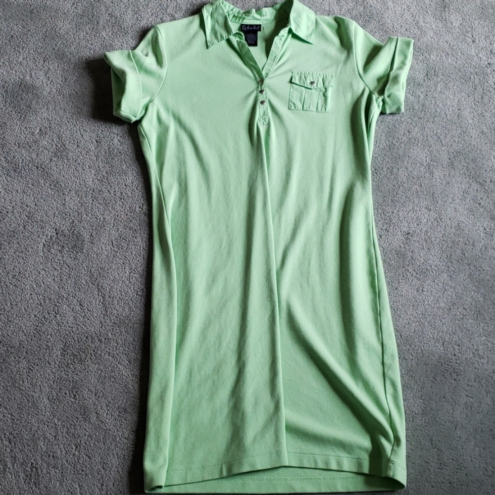 EUC Rafaella Sz L light neon green dress